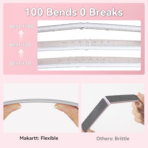 Makartt 80/80 Grit Nail Files, 10PCS Zebra Emery Boards for Artificial Nail - size: 80/80 Grit