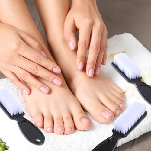 Patelai 15 Pieces Nail Brush Handle Grip for Fingernail Toe Scrub Cleaning - color: Black