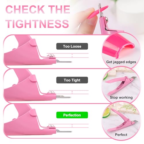 Light Pink Adjustable Nail Clippers with Magnets Sizers Nail Tip Cutter - color: 03 Light Pink Metal, size: Samll Handle