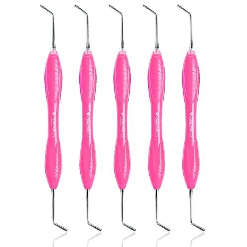 INSTUMAX® RGS 3-4 Instrument, Restorative Dentistry Filling Instrument with Pink Silicone Handle, Stainless Steel Dental Hand Instrument, 5 Piece Set