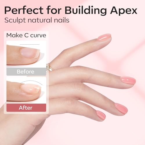 modelones Builder Nail Set, Base Colors 8-in-One Jelly Nude,6 Colors - color: Builder Crimson Blush Translucent