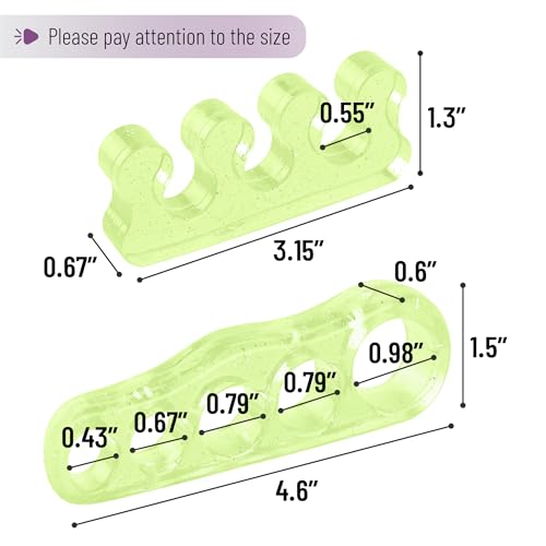DR JK- ToePal Gel Toe Separator, 4 Pairs, Toe Spacers, Bunion Corrector - color: Light Green, size: 4 Pairs