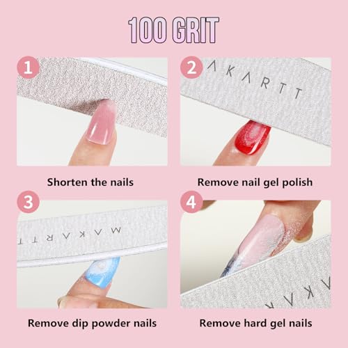 Makartt 100/100 Grit Nail Files, 10PCS Zebra Emery Boards for Nails - size: 100/100 Grit