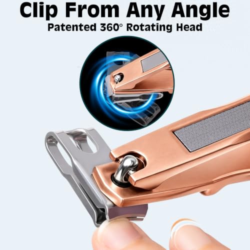 Heavy Duty Toenail Clippers for Thick Ingrown Nails Fingernail Set - color: 8pack - Rose Gold