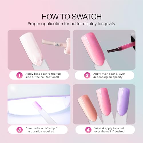 Beauticom 200 Clear Acrylic False Tip Sticks with Metal Ring Holders Fan-Shaped Nail Art Display Chart Practice Tips Tool - 200 Tips