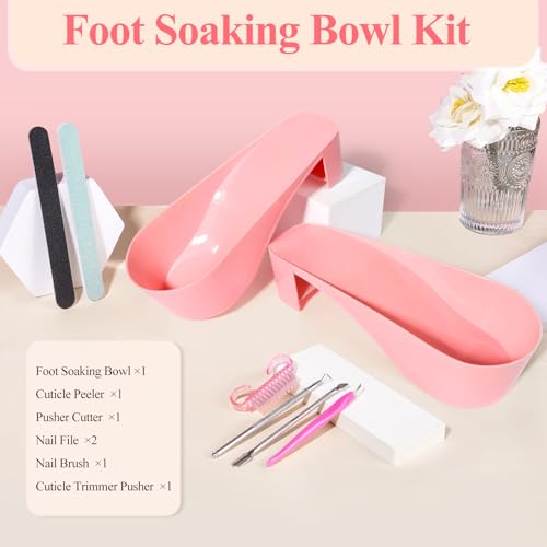 Toe Nail Soaking Bowl for Remover: Soak Off Gel Polish Nail Remover Kit - color: Pink