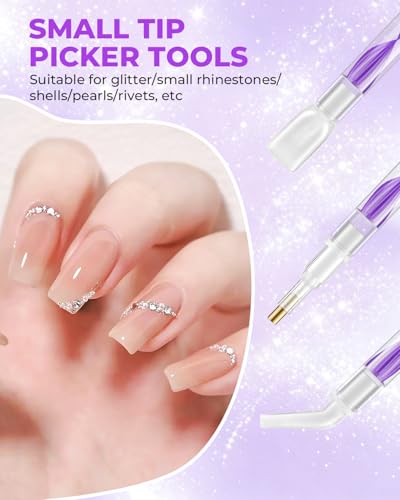 5.0 Pro Rhinestone Picker Tool Kit 16pcs, Bedazzling Pen | Diamond Art Tool - color: Deep Purple/White