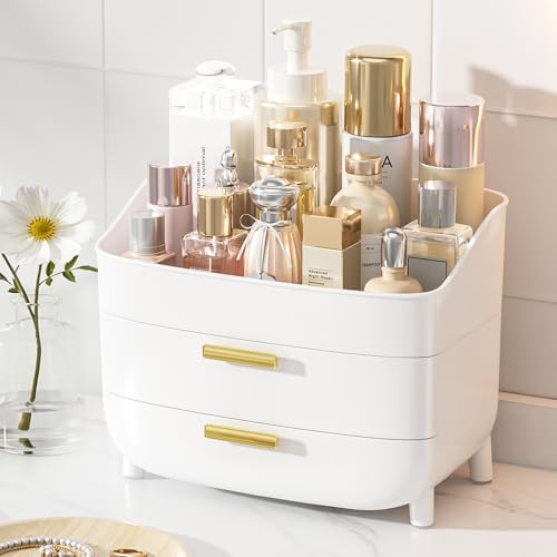 Vtopmart 3-Tier Skincare Makeup Organizer with Drawers, White - color: White, size: No Lid