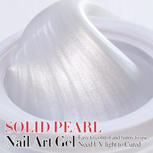 Double Rhythm 3D Nail Gel Pearl Solid Sculpting Gel for Nail Art Non-Sticky Hard Gel for Building Carving Molding Nail Extension Soak Off UV/LED Nail Art Salon Home DIY 0.5 Oz (Silver-Silk 01) - color: Silver Silk