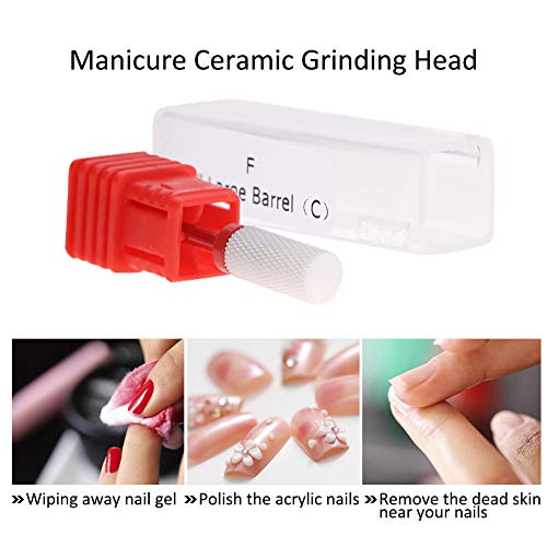 Sonew Nail Drill Bit, 1pc Nail Drill Bit Round Flat Ceramic Grinding Head Manicure Machine Accessories Tool for Polish Nail Art(Corn Head)