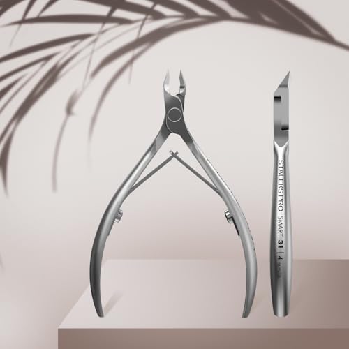 STALEKS PRO SMART 31 Cuticle Nippers, 4 mm, Inclined Edges with Heel - size: 4mm