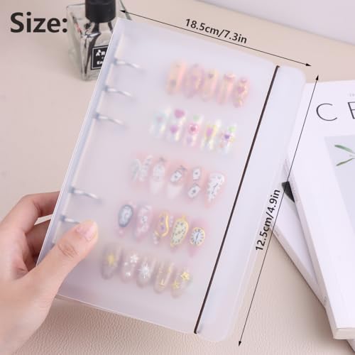 Clear Press on Nail Organizer Book Storage with Loose-Leaf Design