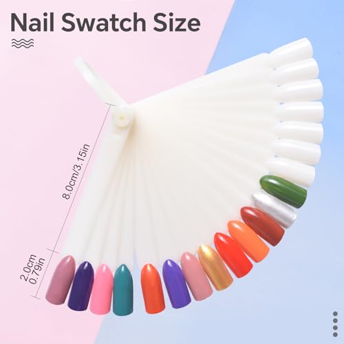 KADS Fan Shape Nail Color Display Swatch 100Tips - color: Nature