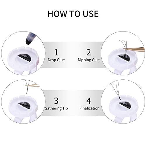 100pcs Smart Glue Holder for Eyelash Extensions, White - color: White