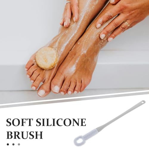 Foot Brush Soft Toe Cleaner Light Blue with Long Handle