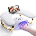 Noverlife Arm Rest for Nails Tech White U-Shaped, 360° Rotating Phone Stand