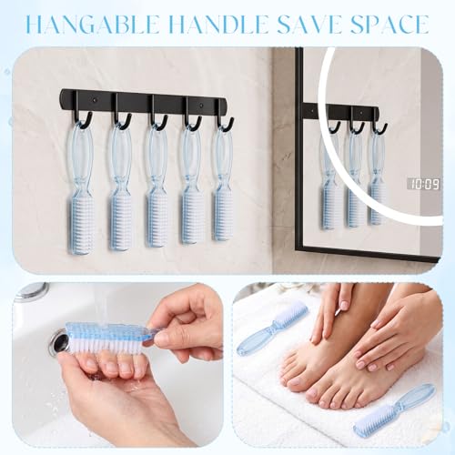 Patelai 15 Pieces Nail Brush Handle Grip for Fingernail Toe Scrub Cleaning - color: Blue