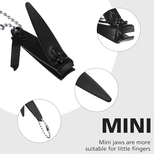 12 Pieces Nail Clippers Stainless Steel Set, Black - color: Black