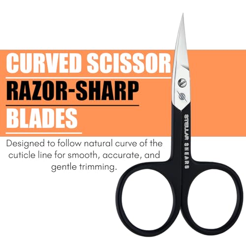 Cuticle Scissors – Extra Fine Curved Stainless Steel Blades for Precise Cuticle, Eyebrow & Nail Trimming – Professional Manicure & Pedicure Scissors for Women & Men (SS-CSB-01) - color: Ss-csb-01