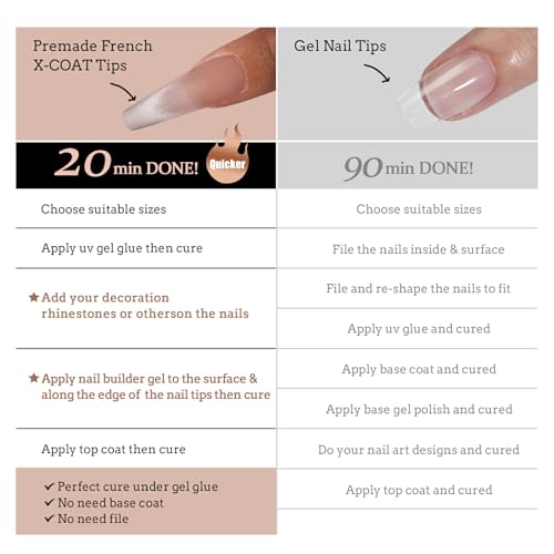 BTArtboxnails Brown French Tip Press On Nails, Long Coffin Nails, 160Pcs - color: French Cat Eye - Long Coffin