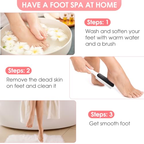 Dual Sided Nano Glass Foot File White with Cleaning Brush - style: White Pedicure Foot File