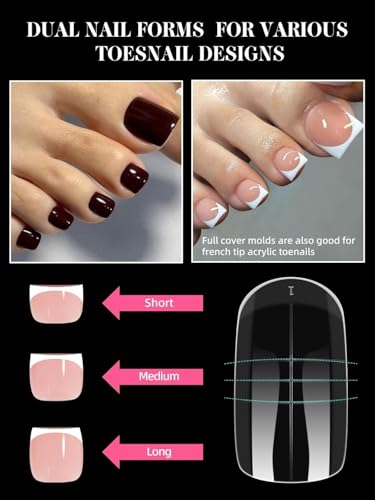 300 Pcs Toe Dual Nail Forms for Poly Extension Gel - color: 300P Toe Dual Nail