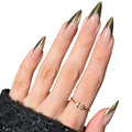 PaintLab Gold Chrome French Press On Nails, Stiletto, 30pcs Nail Kit - color: Gold Chrome Stiletto