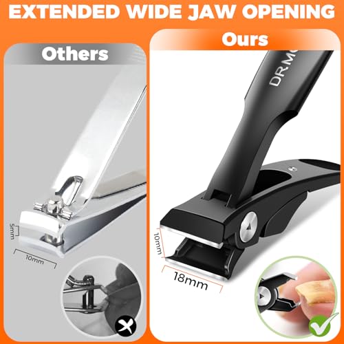 Straight Toenail Clippers for Thick Toenails for Seniors - color: Black Straight Blade