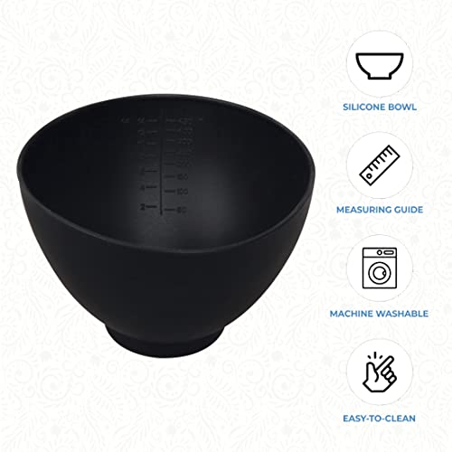 ForPro Professional Collection Silicone Mixing Bowl, Black, Flexible, Odorless, for Mixing Facials, Massage, Body & Other Products, 14 oz - size: 14 oz
