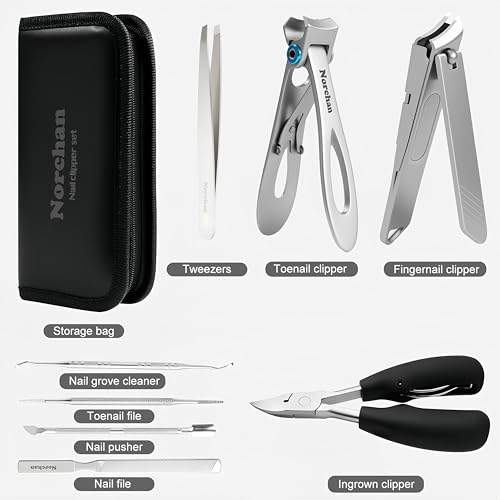 Heavy Duty Toenail Clipper Set for Seniors with Case