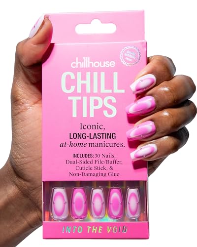 Chillhouse - Chill Tips, Press on Nails Kit - Into the Void (Square) - 30 Nail Shapes & Sizes - Up to 2 Weeks of Wear - Customizable Fit - Reusable - Latina Founded & Women Owned - Beauty & Self Care - color: Into the Void