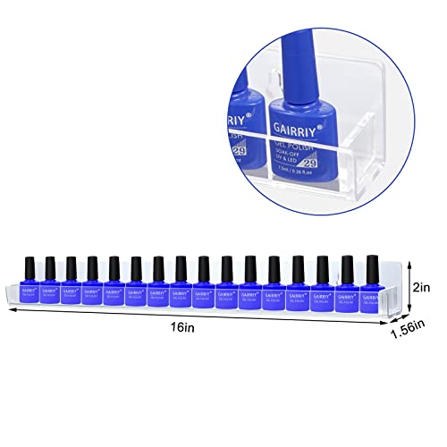 trophable 8 Pack Nail Polish Rack Wall Mounted Shelf - size: 15"x1.56"x2"-8Pack