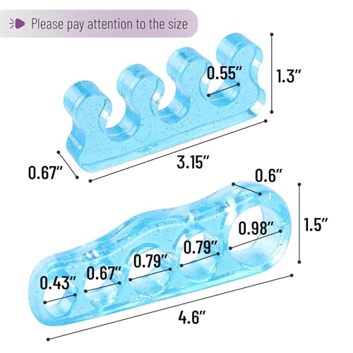 DR. JK- ToePal Gel Toe Separator, 2 Pairs, Toe Spacers, Toe Straightener, Hammer Toe Straightener, Toe Spreader, Toe Stretcher, Toe Corrector for Women and Men, Bunion Corrector - color: Blue, size: 2 Pairs
