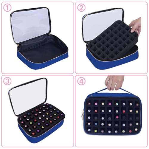 2 Pcs Small Clear Nail Polish Organizer Holds 80 Bottles Nail,DarkBlue - color: DarkBlue-Clear-2 pcs