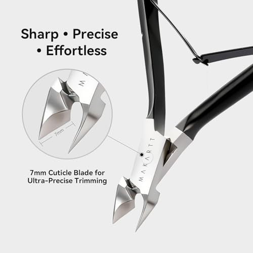 Makartt 3-Pack Black Cuticle Nipper Set, Pusher & Nail Trimmer - size: Black-3pcs