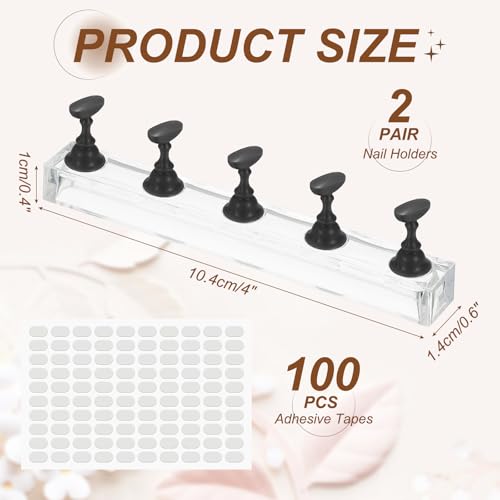 uxcell 2 Pcs Acrylic Nail Stand for Press on Nail Holder Black - color: Black