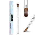 Acrylic Nail Art Brush Size 8, 100% Pure Kolinsky Hair Oval Nail Brush for Acrylic Application, Professional Nail Extension Manicure Tool Striping Nail Drawing Pen for DIY Home Salon - size: #8