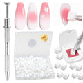 Beetles 150Pcs Soft Nail Sponges for Ombre, White Nail Sponge - color: C- Multicolor-150
