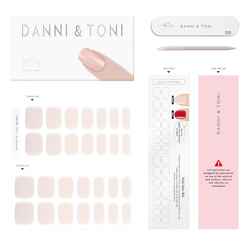 DANNI & TONI Semi Cured Gel Nail Strips Mermaid Glitters (Fairy Dust) Aurora Gel Nail Stickers 28 Stickers Gift for Woman - color: Fairy Dust