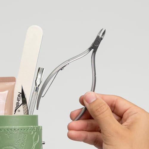 NGHIA Cuticle Nipper - D-06 JAW 16 | Stainless Steel | Durable and Sharp | Ergonomic Design | Grey Plated | Ideal for Salons and Home Use - size: Jaw 16 (6.5 - 7.5 mm)