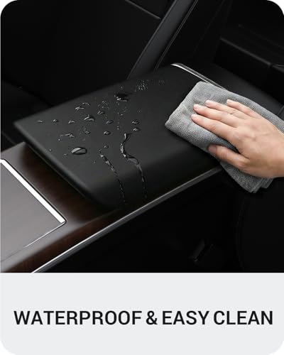 BASENOR Center Console Armrest Cover for Tesla Model S Model X 2021-2026 - size: Model S/X Black