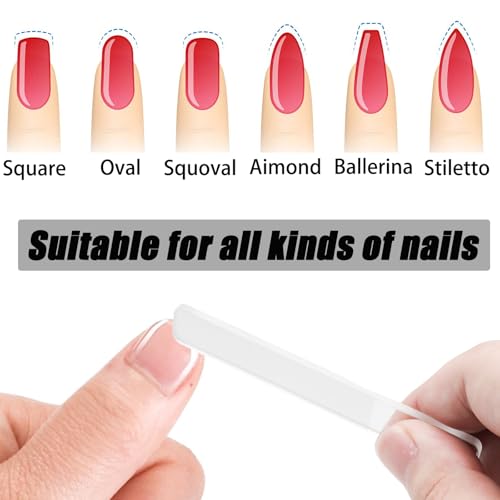 8 Pcs Flat Glass Nano Nail File Set with Case - size: Style-1