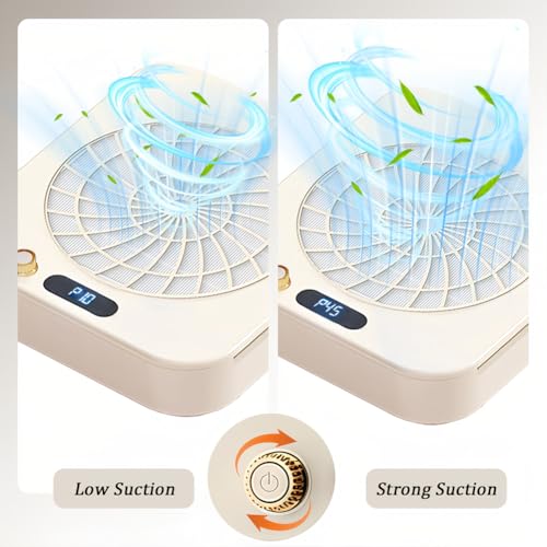 Tiiyee Nail Dust Collector, 4300RPM Adjustable Suction Fan Reusable Filter