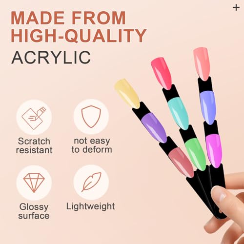 300 Tips Black Nail Swatch Sticks 3 in 1 Nail Display Sticks - color: Black