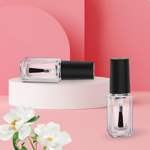 AHIER Empty Nail Polish Bottles with Brush Applicator Cap, 5ml, 5P