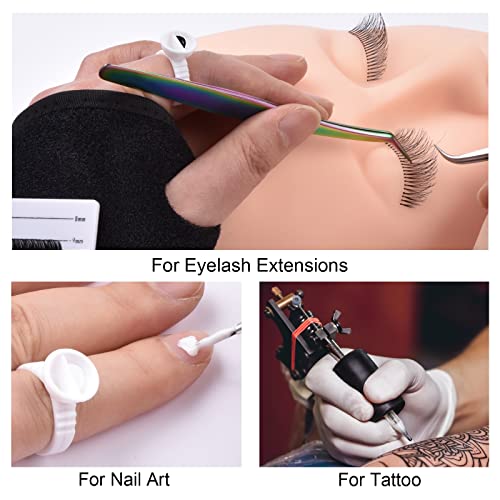 [300PCS] Lash Extension Glue Rings, 2 Slots Lash Glue Holder Cups