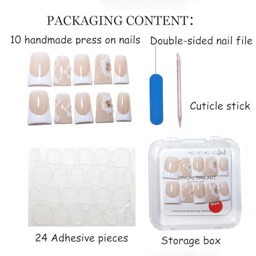 Handmade Duck French Press On Nails | Reusable & Salon Quality (O902, M) - color: O902, size: M