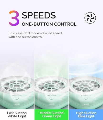 MelodySusie Cordless Mini Nail Dust Collector PProR for Mobile Techs Gel - color: Green Cordelss