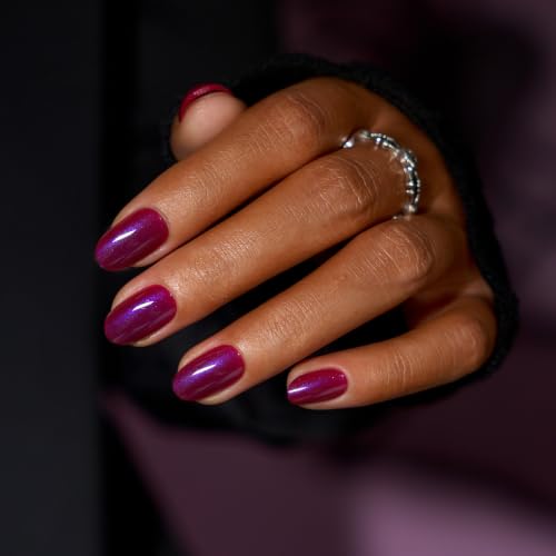 BTArtbox Halloween Press On Nails, Short Oval Purple Nails, 32Pcs Full Kit - color: A2-Midnight Alibi