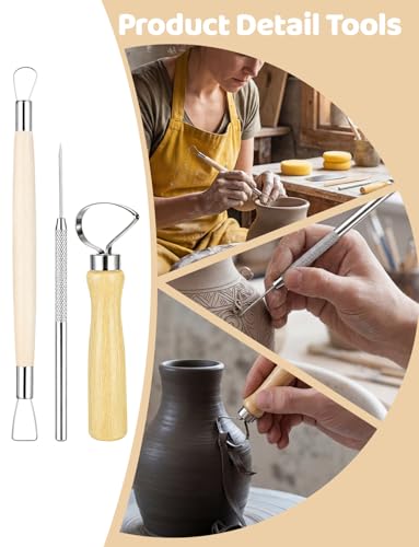 32Pcs Clay Sculpting Tools Kit, Ceramic Clay Ball Stylus Dot Painting Tools, Air Dry Clay Tools Set for Carving, Dotting, Embossing, Shaping, Molding, Pottery Crafts, Nail Art, Rhinestone, Rock - color: 32PCS